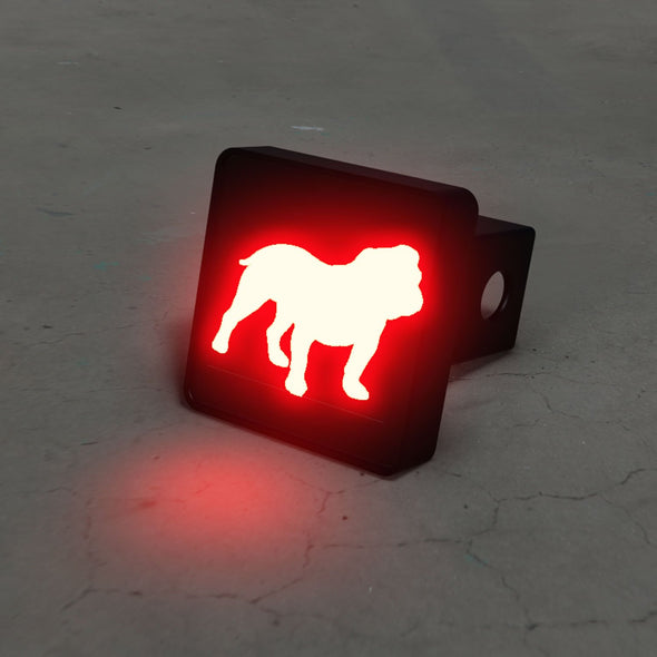 English Bulldog Silhouette LED Brake Hitch Cover